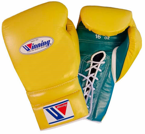 Lace-up Boxing Gloves - Yellow · Green